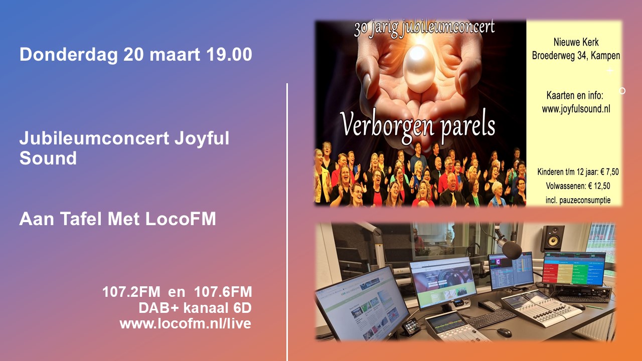 Foto: Jubileumconcert gospelkoor Joyful Sound centraal bij Aan Tafel Met LocoFM