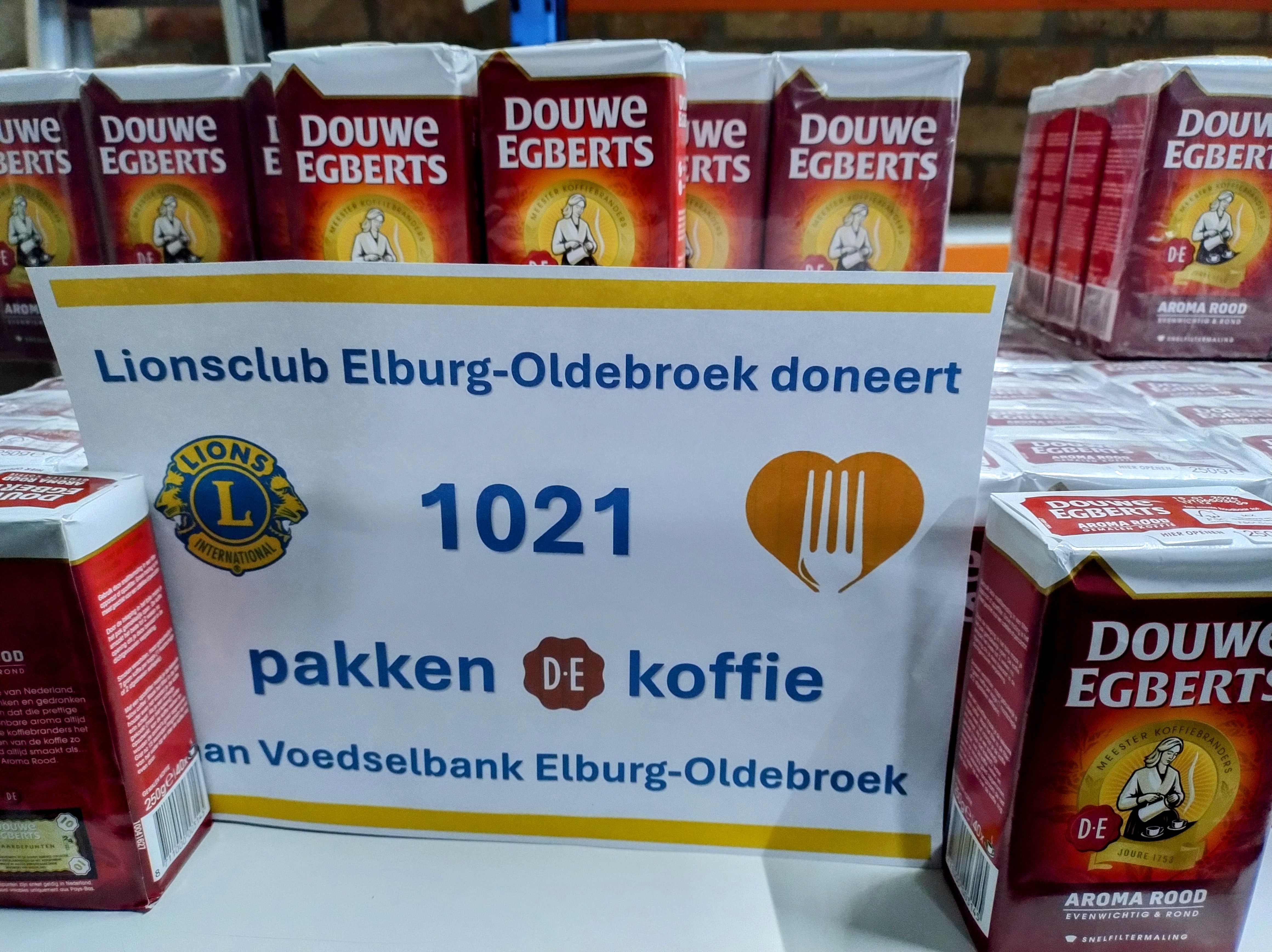 Foto: DE koffiepuntenactie Lionsclub Elburg-Oldebroek voor de Voedselbank weer een groot succes