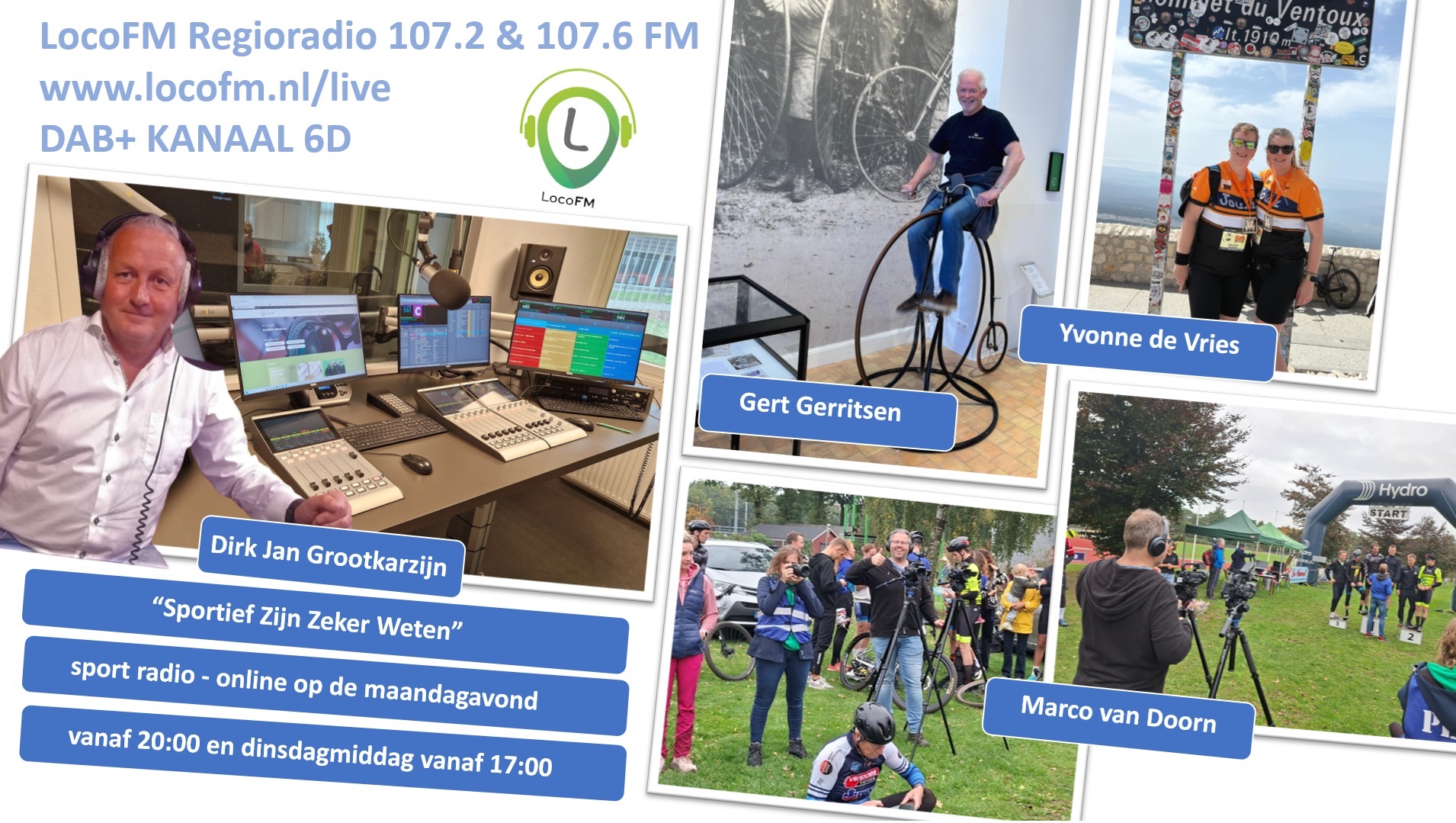 Foto: Gert Gerritsen, Yvonne de Vries en Marco van Doorn te gast in Sportief Zijn Zeker Weten