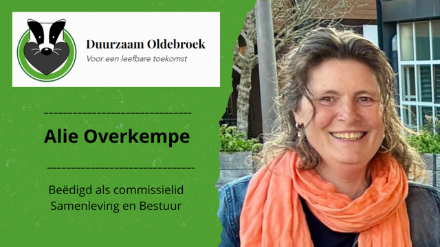 Foto: Ingezonden: Alie Overkempe beëdigd als commissielid namens Duurzaam Oldebroek