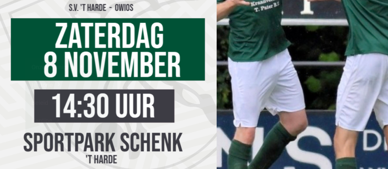 Foto: De derby tussen S.V. ’t Harde en OWIOS