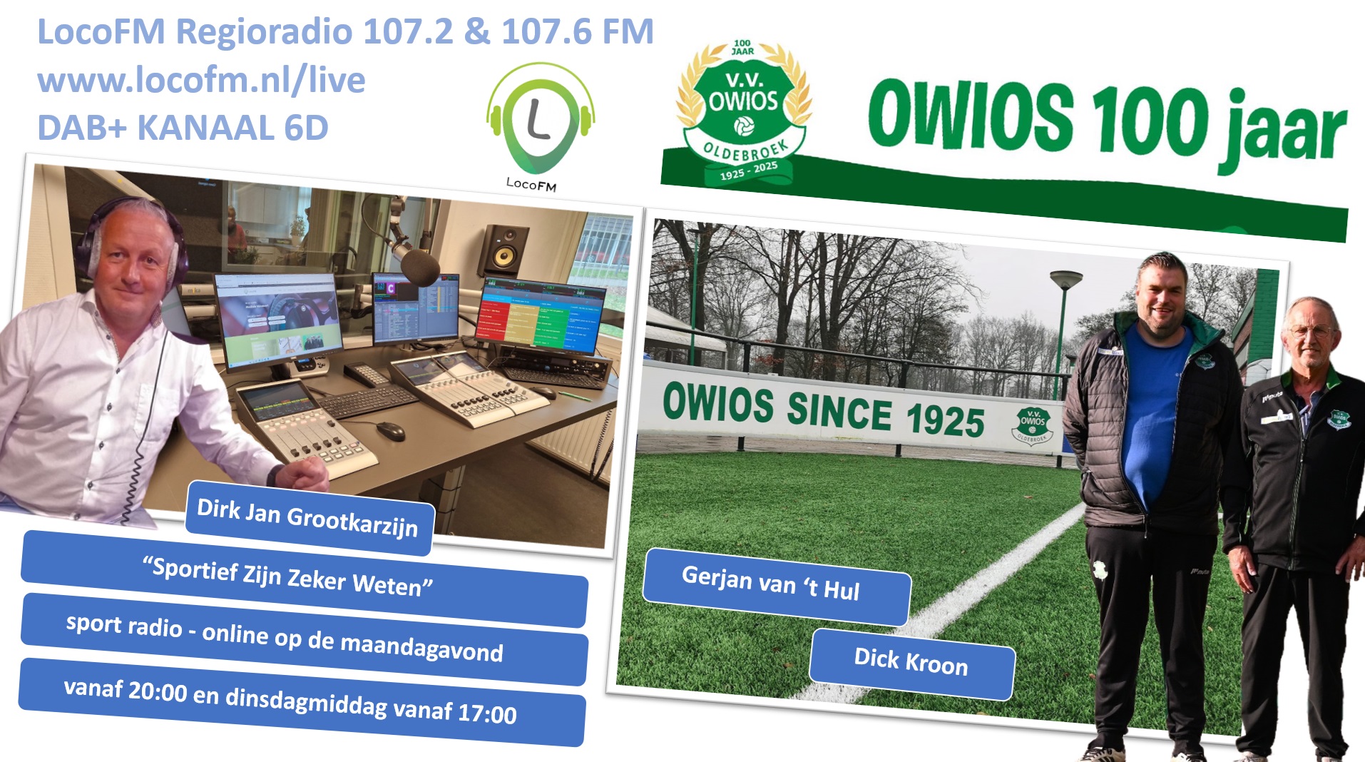Foto: Dick Kroon en Gertjan van ’t Hul van  Voetbalvereniging OWIOS bij Sportief Zijn Zeker Weten
