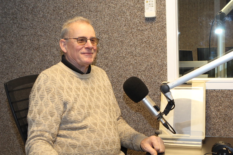 Foto: Gesprek met Andre Boer van de ABO in verband met de komende gemeenteraadsverkiezingen