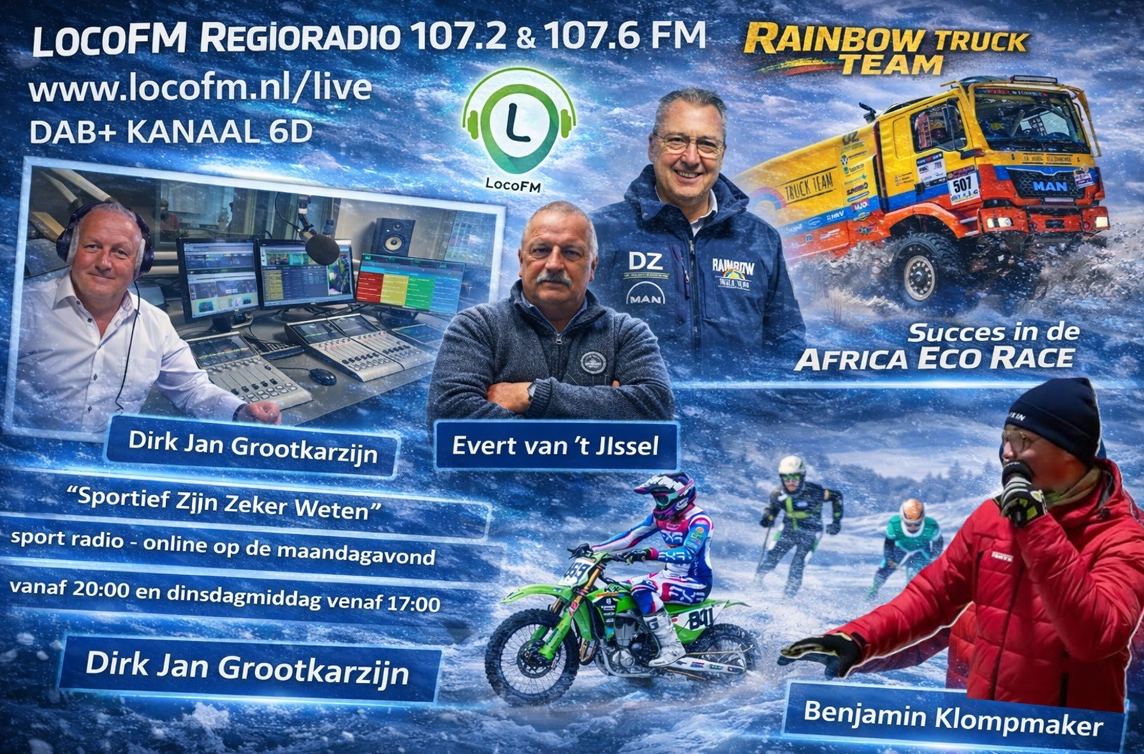 Foto: Dakar, motosport, Schaatsen, mountainbiken bij Sportief Zijn Zeker Weten