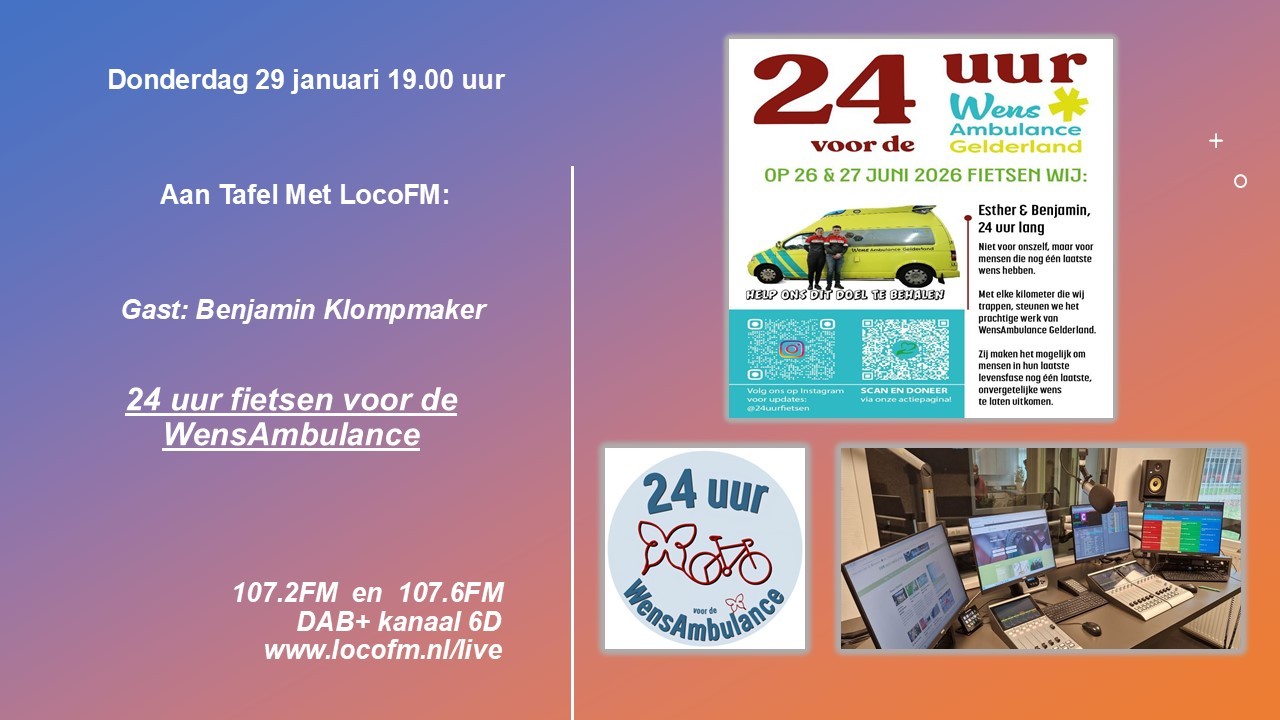 Foto: Fietsen voor de WensAmbulance centraal bij Aan Tafel Met