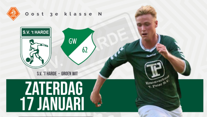 Foto: S.V. ’t Harde hervat de competitie tegen Groen Wit’62