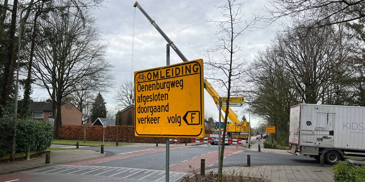 Foto: Tijdelijke afsluiting Oenenburgweg Nunspeet