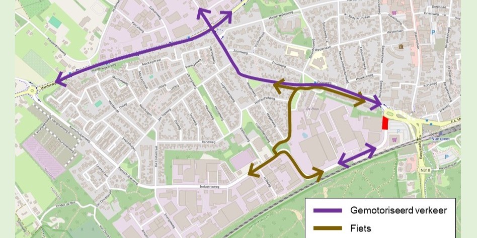 Foto: Aansluiting Industrieweg op ovonde drie weken afgesloten
