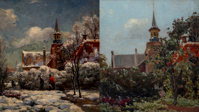 Foto: Verloren gewaand schilderij van de Dorpskerk in Nunspeet duikt op