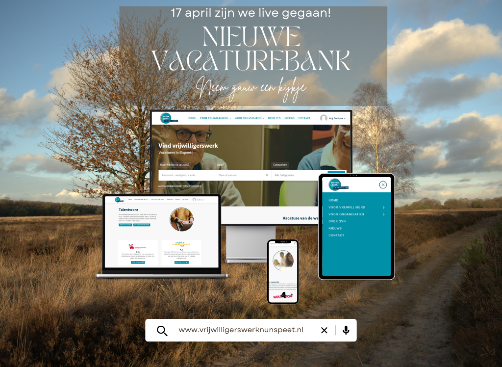 Foto: Servicepunt Vrijwilligers Nunspeet start eigen website met vacaturebank