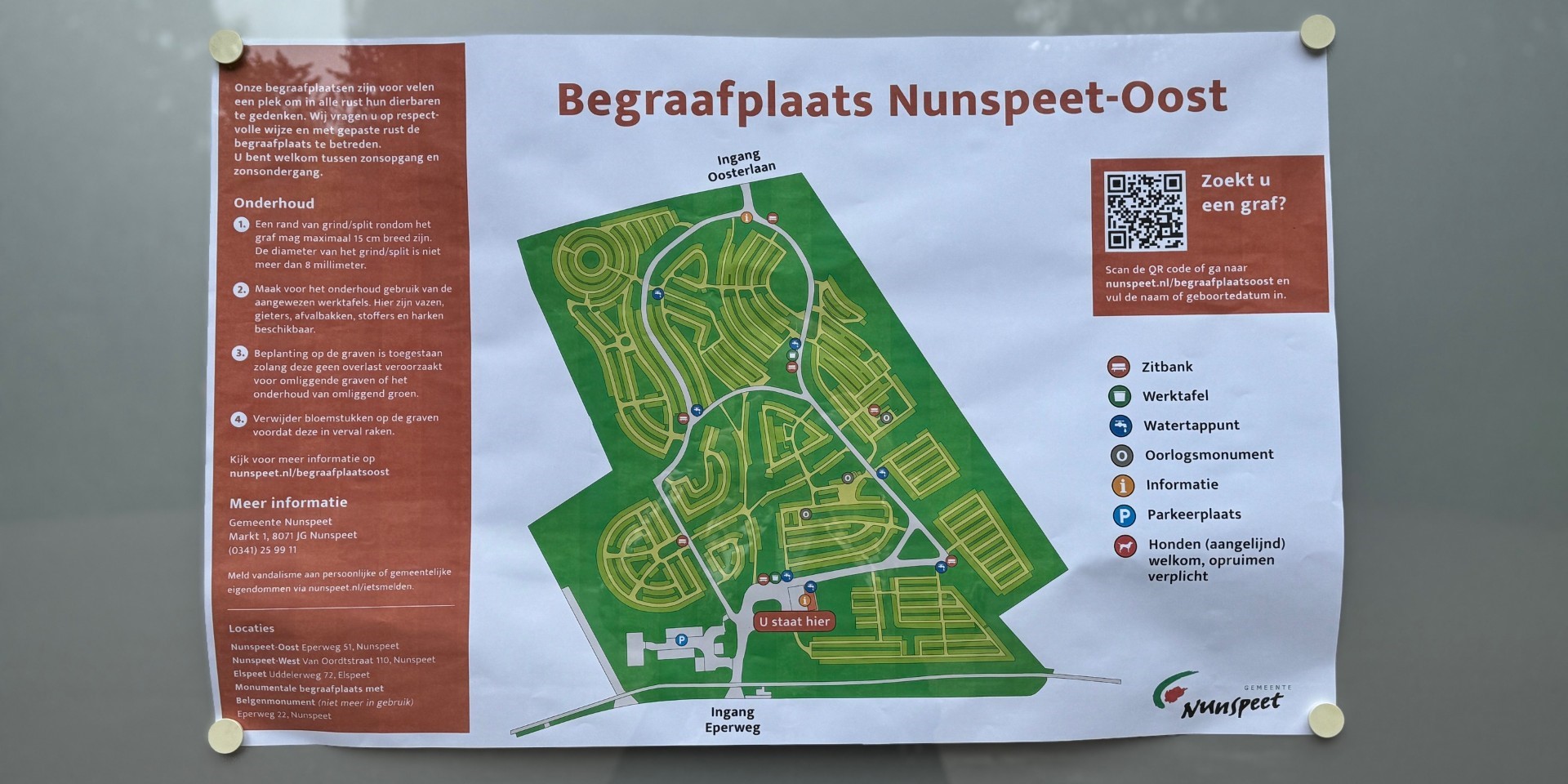 Foto: Op Nunspeetse begraafplaatsen zoek je graven voortaan eenvoudig met een QR-code