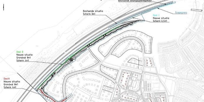 Foto: Nieuwe geluidsschermen Harderweide-A28 worden geplaatst