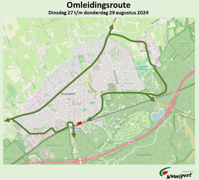 Foto: Afsluiting F.A. Molijnlaan tussen Stationsplein en Spoorlaan van 27 tot en met 29 augustus