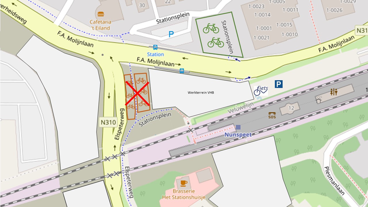 Foto: Tijdelijke fietsenstalling station verplaatst