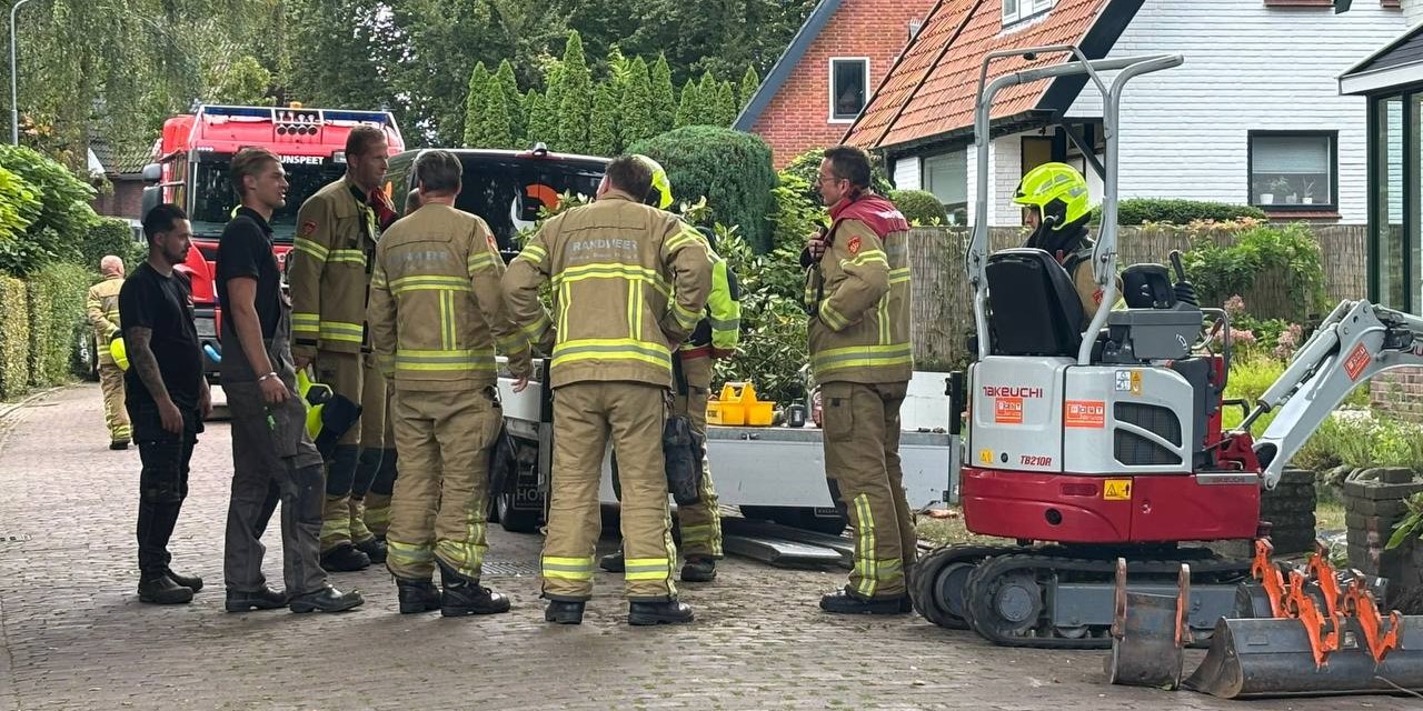 Foto: Gasleiding geraakt tijdens werkzaamheden