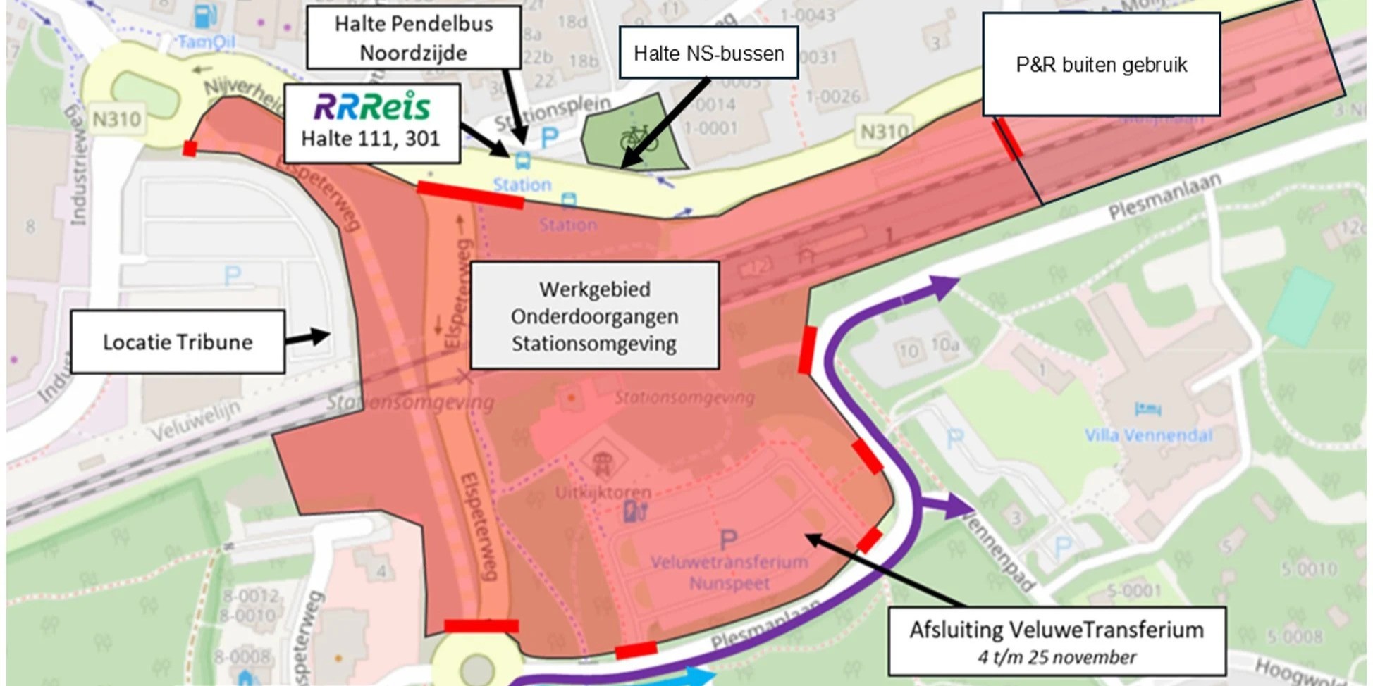 Foto: Tijdelijk minder fietsenstallingen toegankelijk in stationsomgeving Nunspeet
