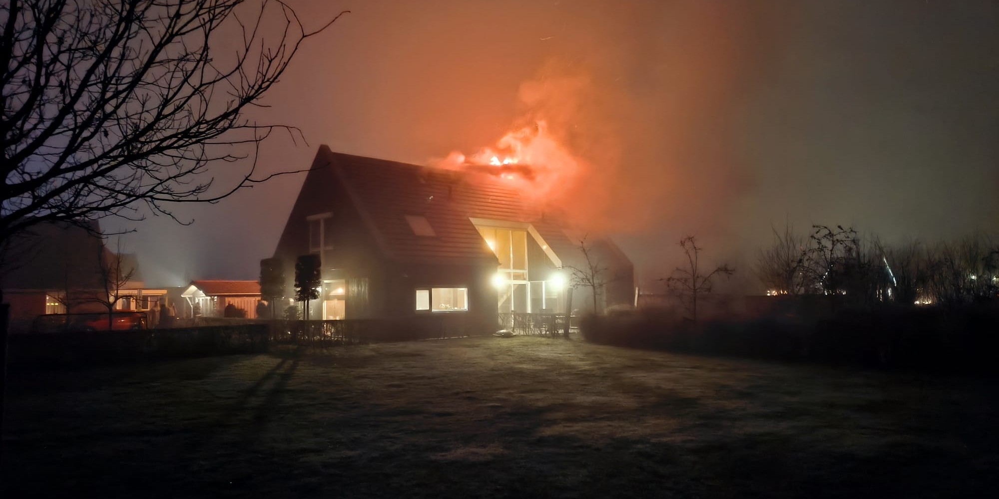 Foto: Brand in woning aan de Bovenweg in Nunspeet