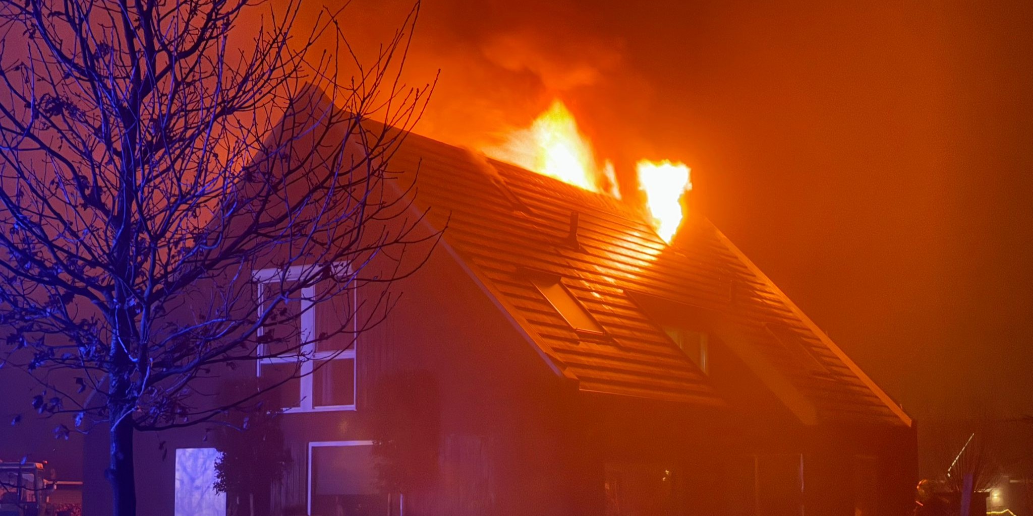 Foto: Brand in woning aan de Bovenweg in Nunspeet