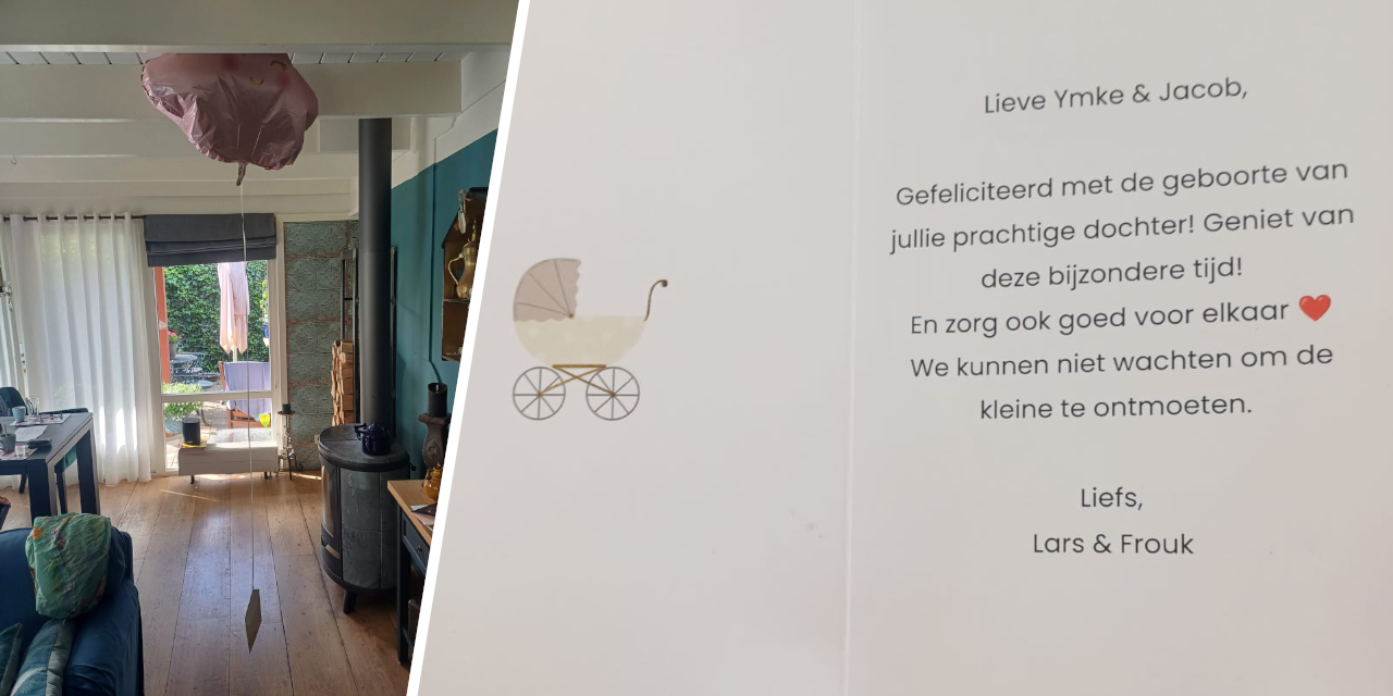 Foto: Geboortekaartje aan ballon landt in tuin in Vierhouten: wie kent Ymke, Jacob en hun dochtertje Lisa?