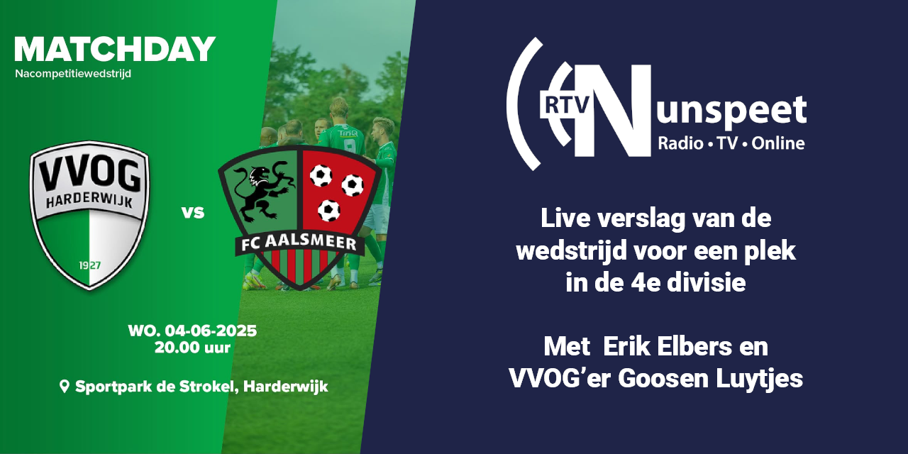 Foto: Speciale radio-uitzending RTV Nunspeet: VVOG Harderwijk - FC Aalsmeer
