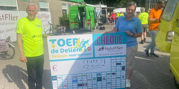 Foto: Opbrengst Toer de Dellen voor WensAmbulance Gelderland bekendgemaakt