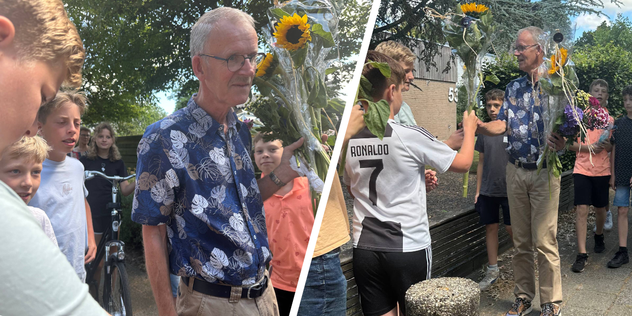 Foto: Feestelijk afscheid voor meester Chris Korteweg bij IKC De Olijfboom