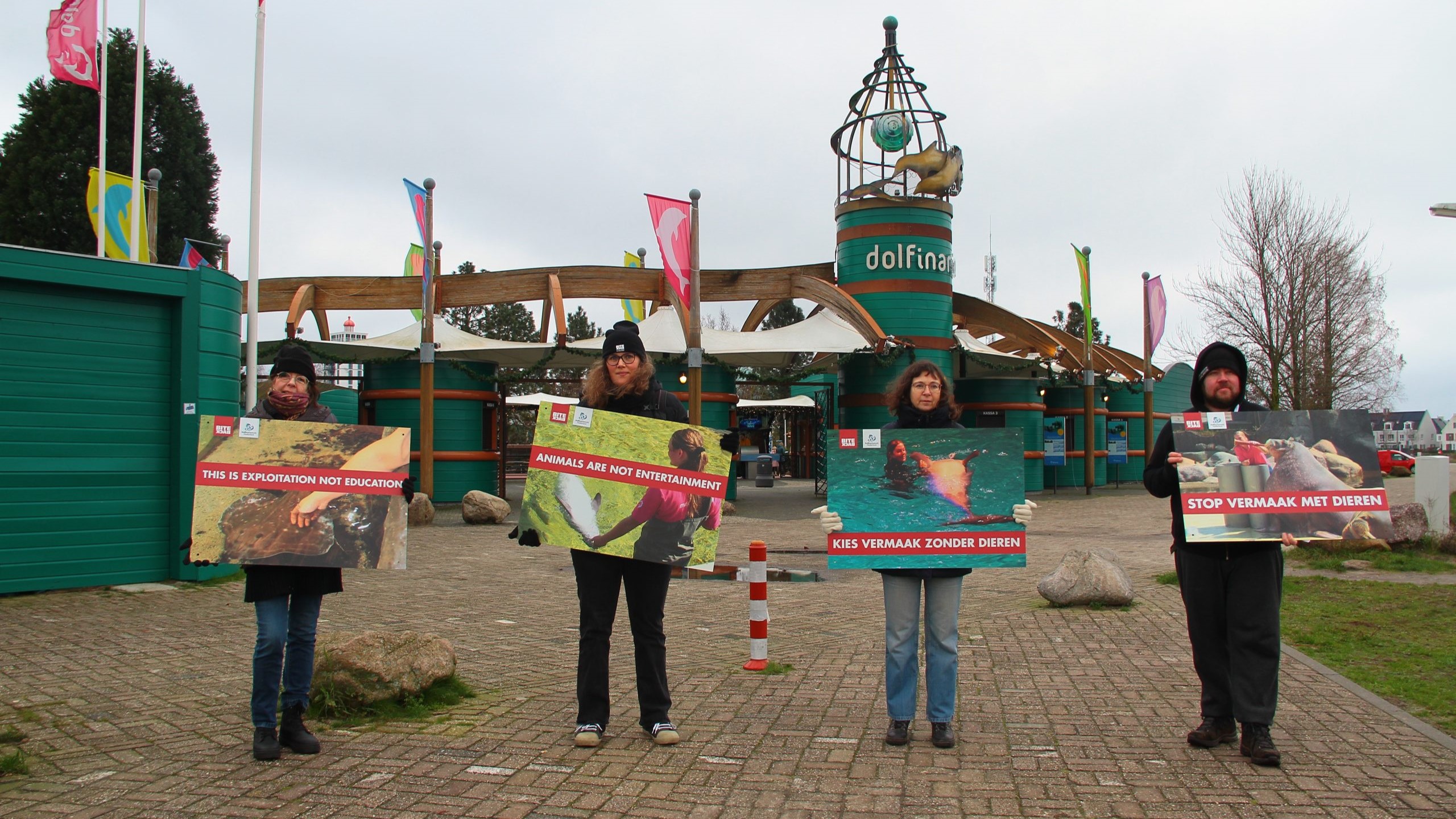Foto: Protestmars in Harderwijk tegen Dolfinarium: 'Een oproep voor iedereen die luistert'