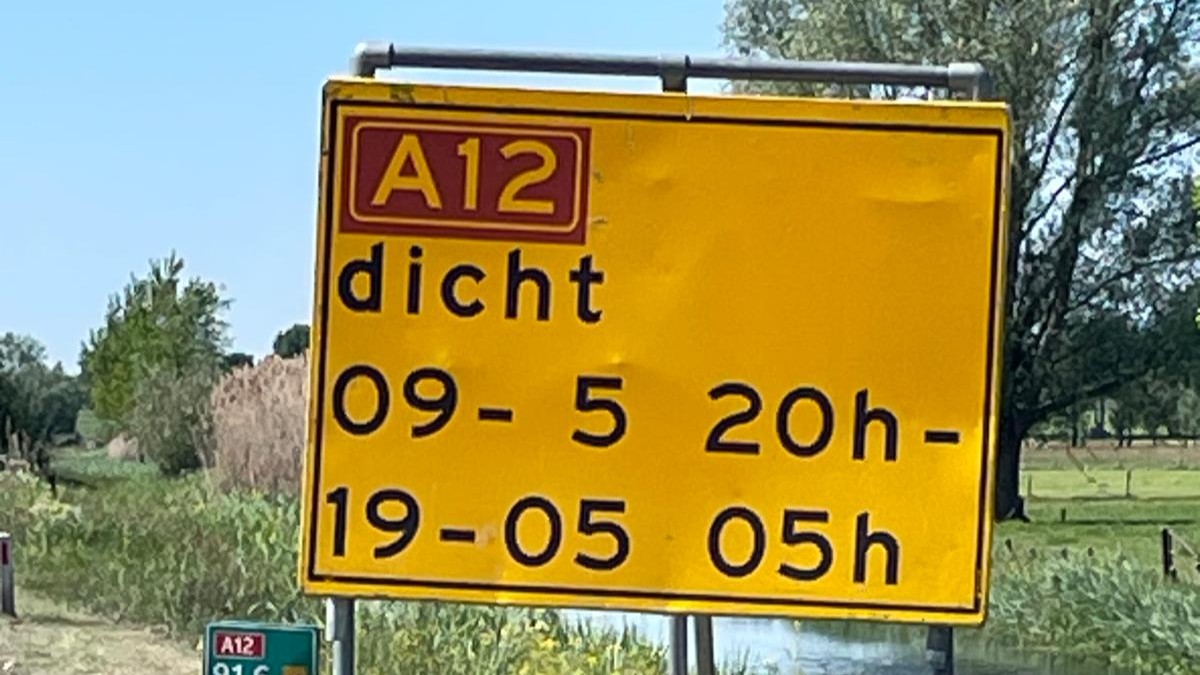 Foto: A12 hele week afgesloten, zo kun je wel rijden
