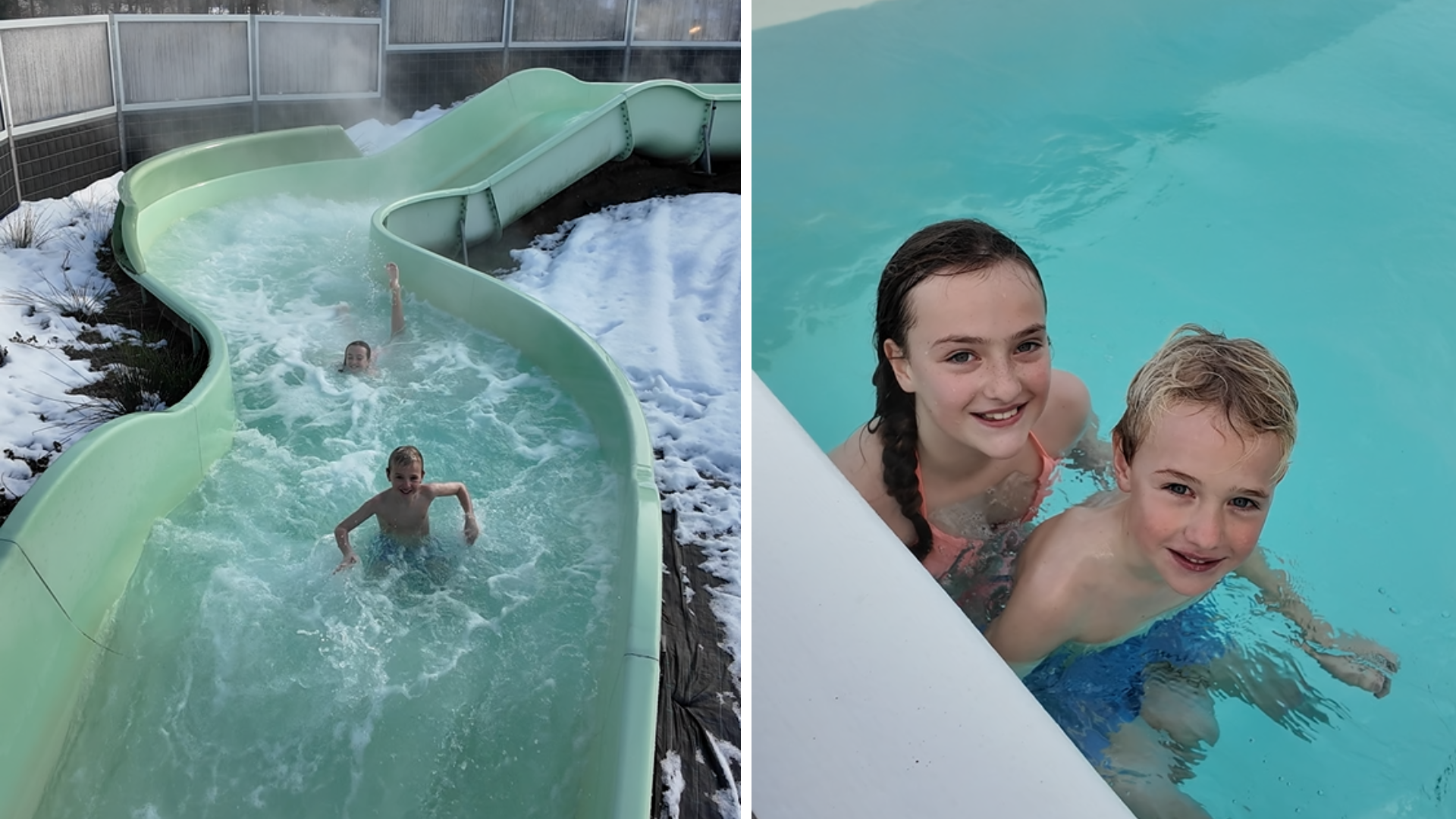 Foto: Ijskoud en tóch buiten zwemmen: Sophie (11) en Noud (7)  doen het