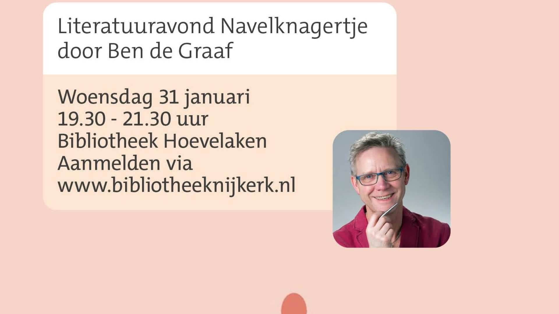 Foto: Literatuuravond Navelknagertje door Ben de Graaf