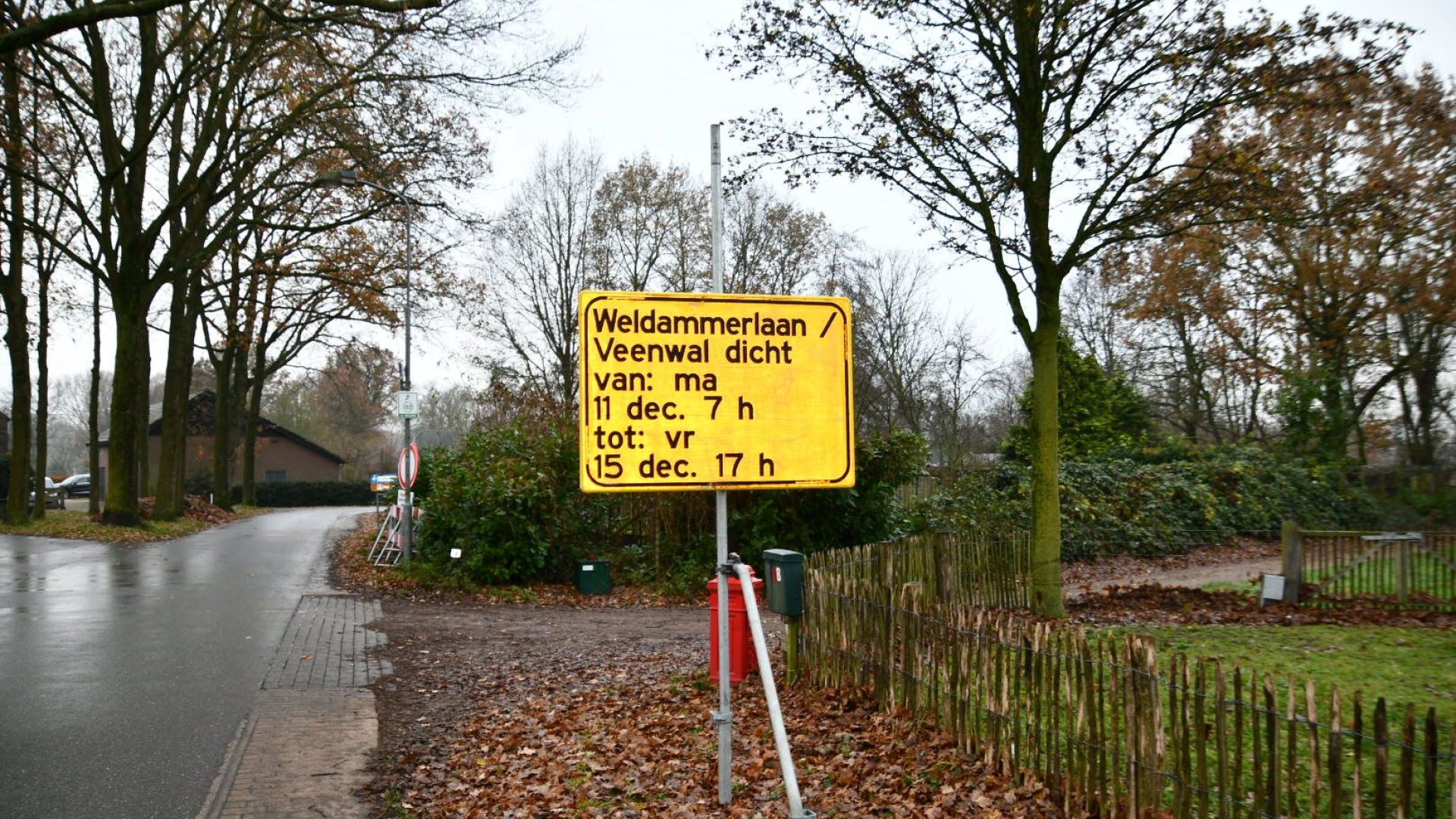 Foto: Weldammerlaan/ Veenwal Hoevelaken dicht