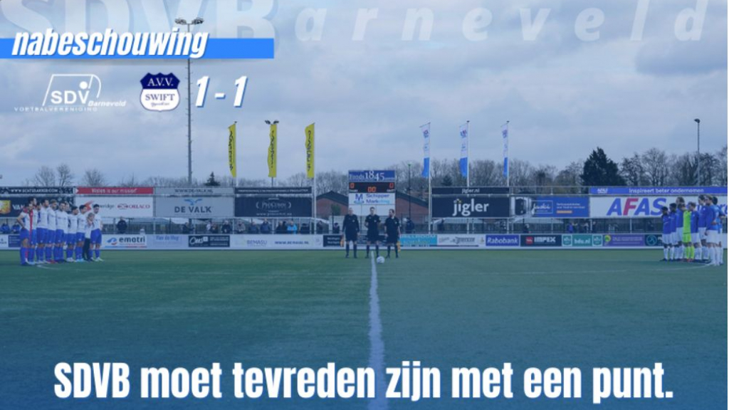 Foto: SDVB moet tevreden zijn met een punt