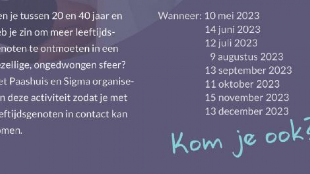 Foto: Ontmoetmoment voor inwoners tussen de 20 en 40 jaar krijgt vervolg