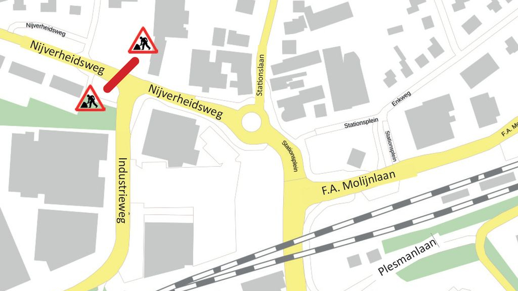 Foto: Verkeershinder rond bocht Nijverheidsweg en Industrieweg