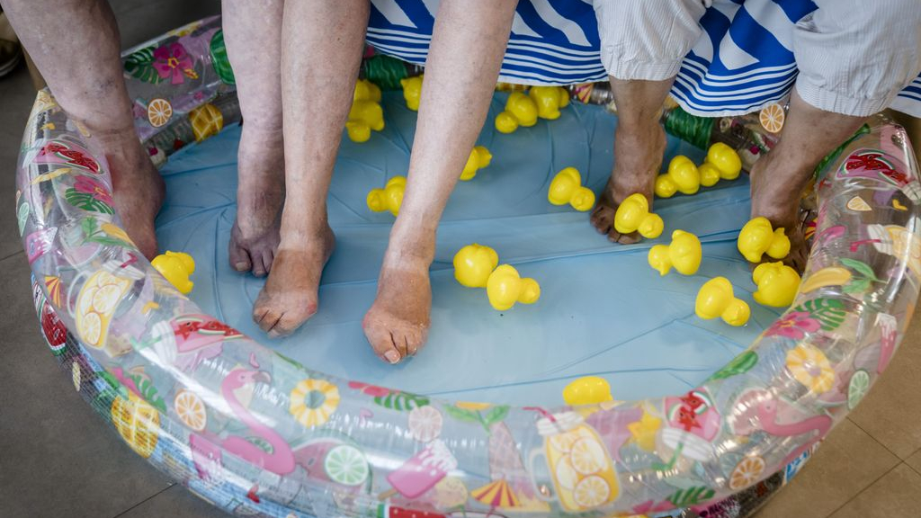 Foto: Puffen van de hitte en dus code geel