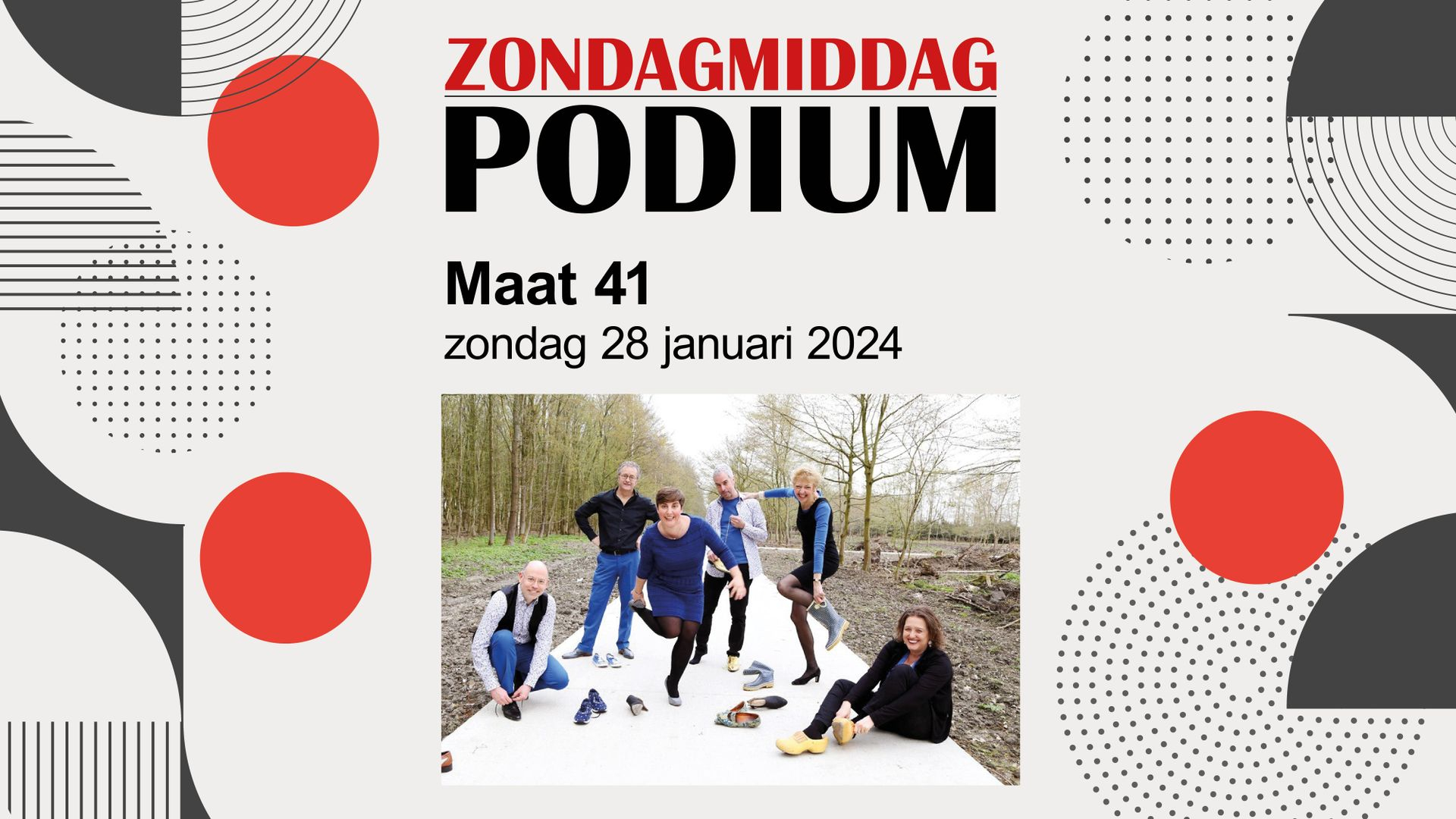 Foto: Maat 41 zingt tijdens het ZondagmiddagPodium op 28 januari in Bieb Nijkerk