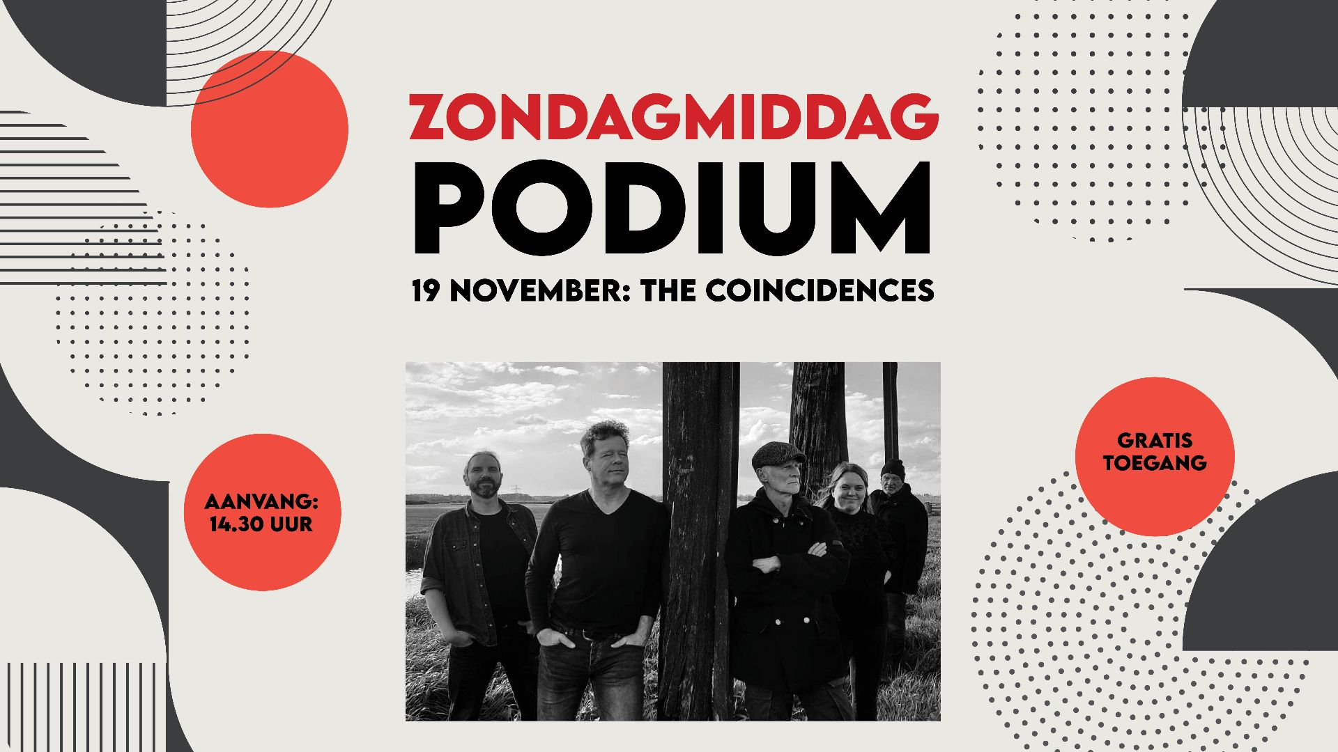 Foto: Zondagmiddagpodium met Keltische muziek door de band The Coincidences