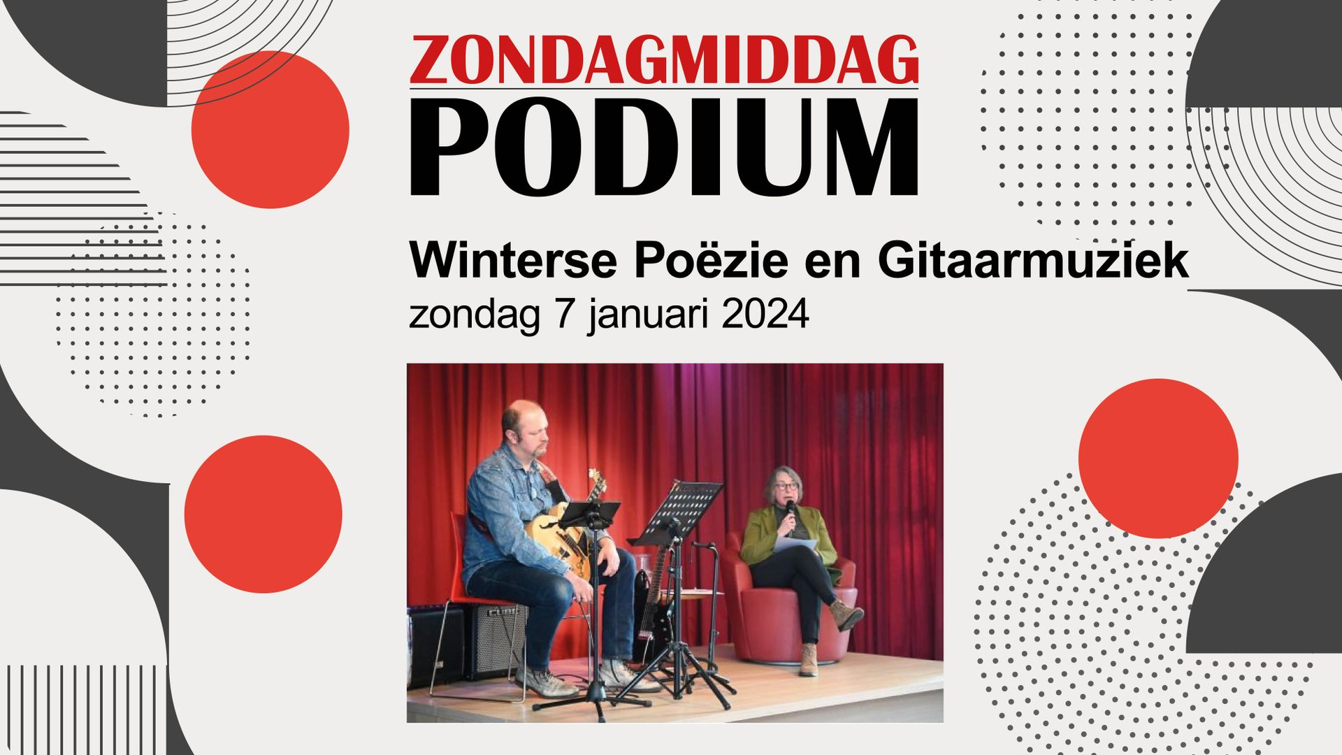 Foto: Zondagmiddagpodium met Winterse Poëzie en Gitaarmuziek
