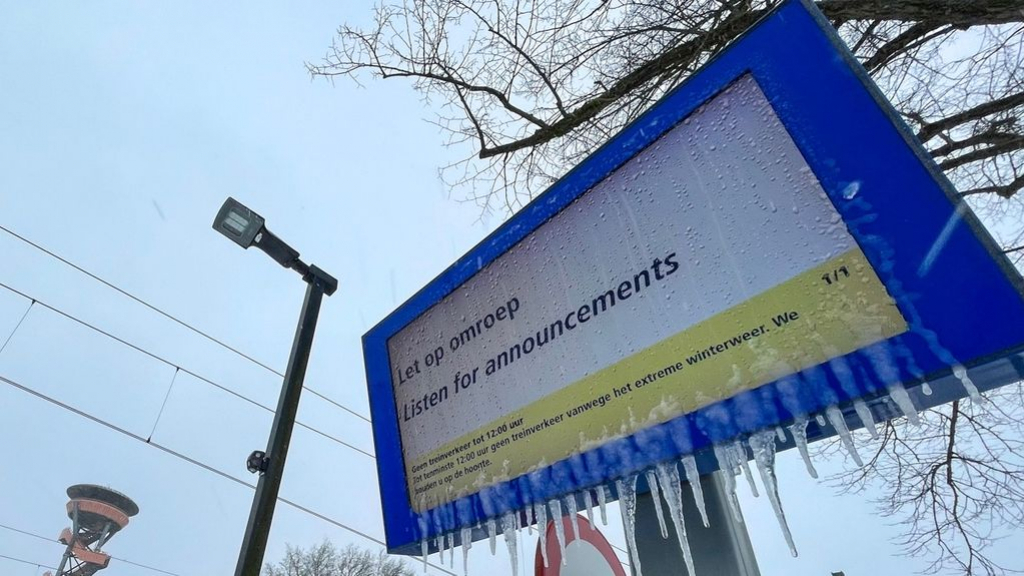 Foto: Bijna geen treinverkeer van en naar Amersfoort