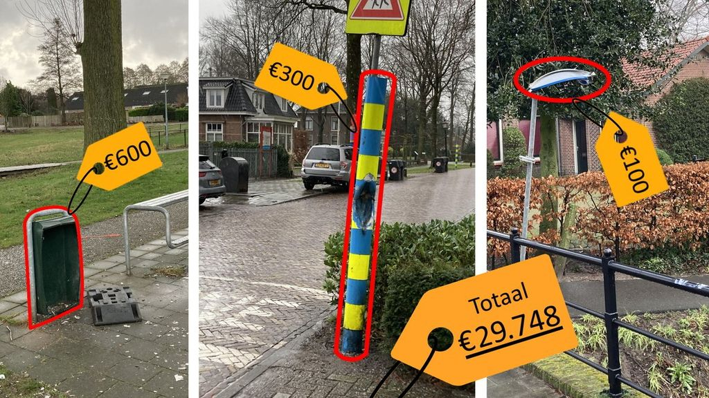Foto: Meer schade door vuurwerkvandalisme rondom jaarwisseling