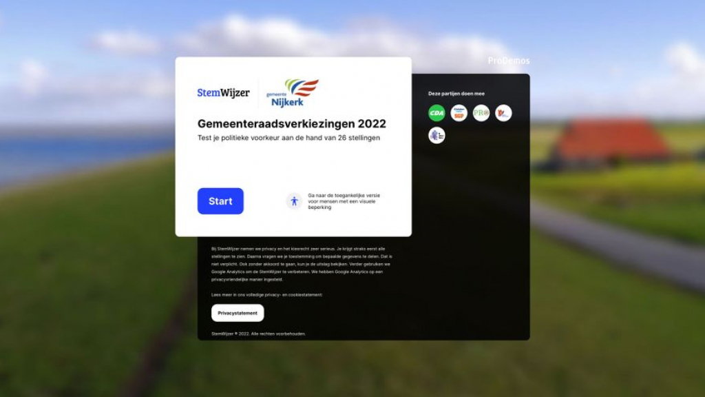 Foto: De stemwijzer voor de verkiezingen in de gemeente Nijkerk is beschikbaar