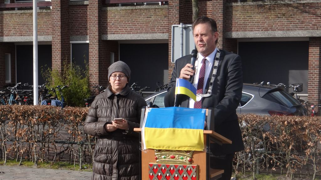 Foto: Steunbetuiging aan Oekraïense vluchtelingen