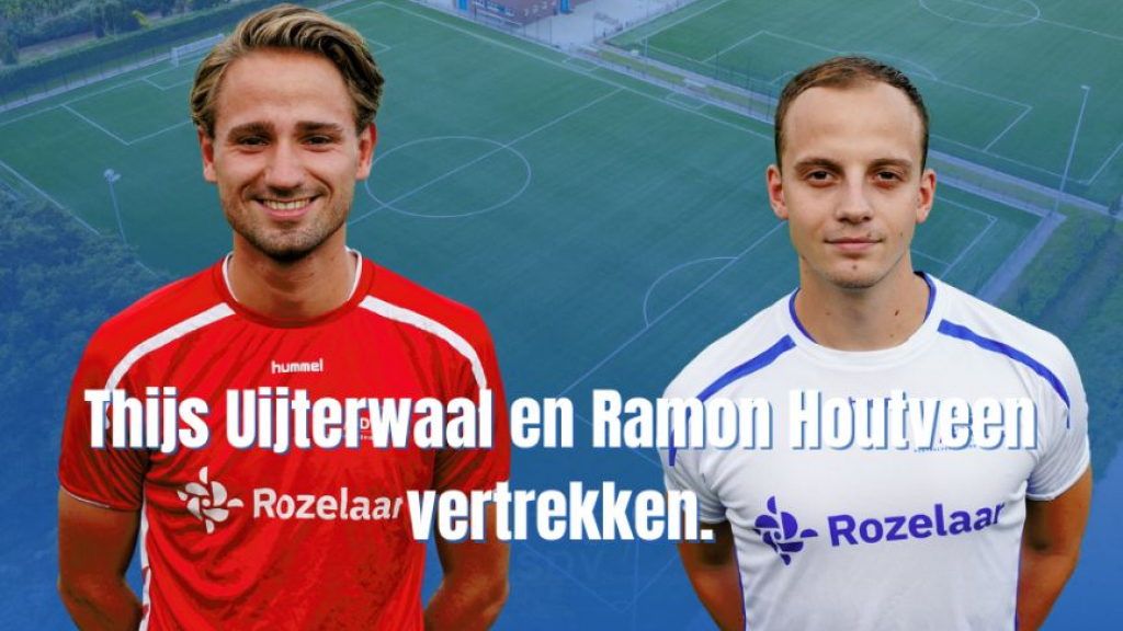 Foto: Thijs Uijterwaal en Ramon Houtveen vertrekken bij SDV Barneveld
