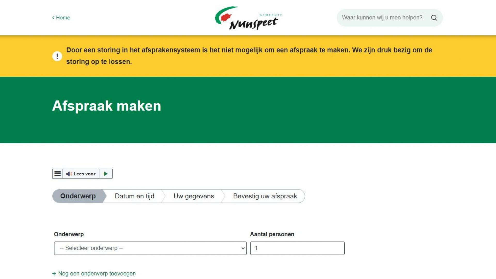 Foto: Gemeente kampt met storing in het afsprakensysteem (inmiddels opgelost)