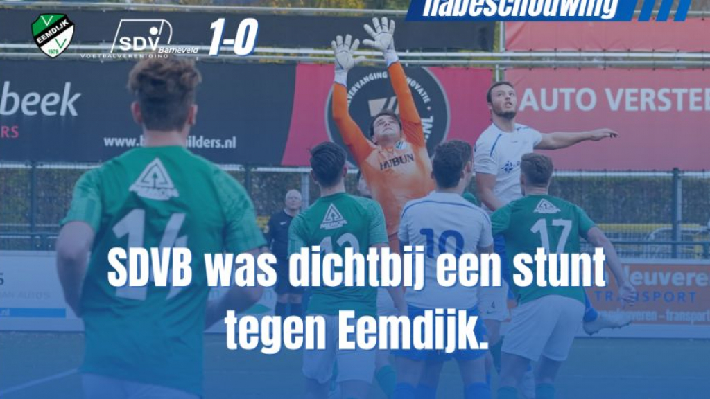 Foto: SDV Barneveld in degradatiegevaar na nipt verlies tegen Eemdijk