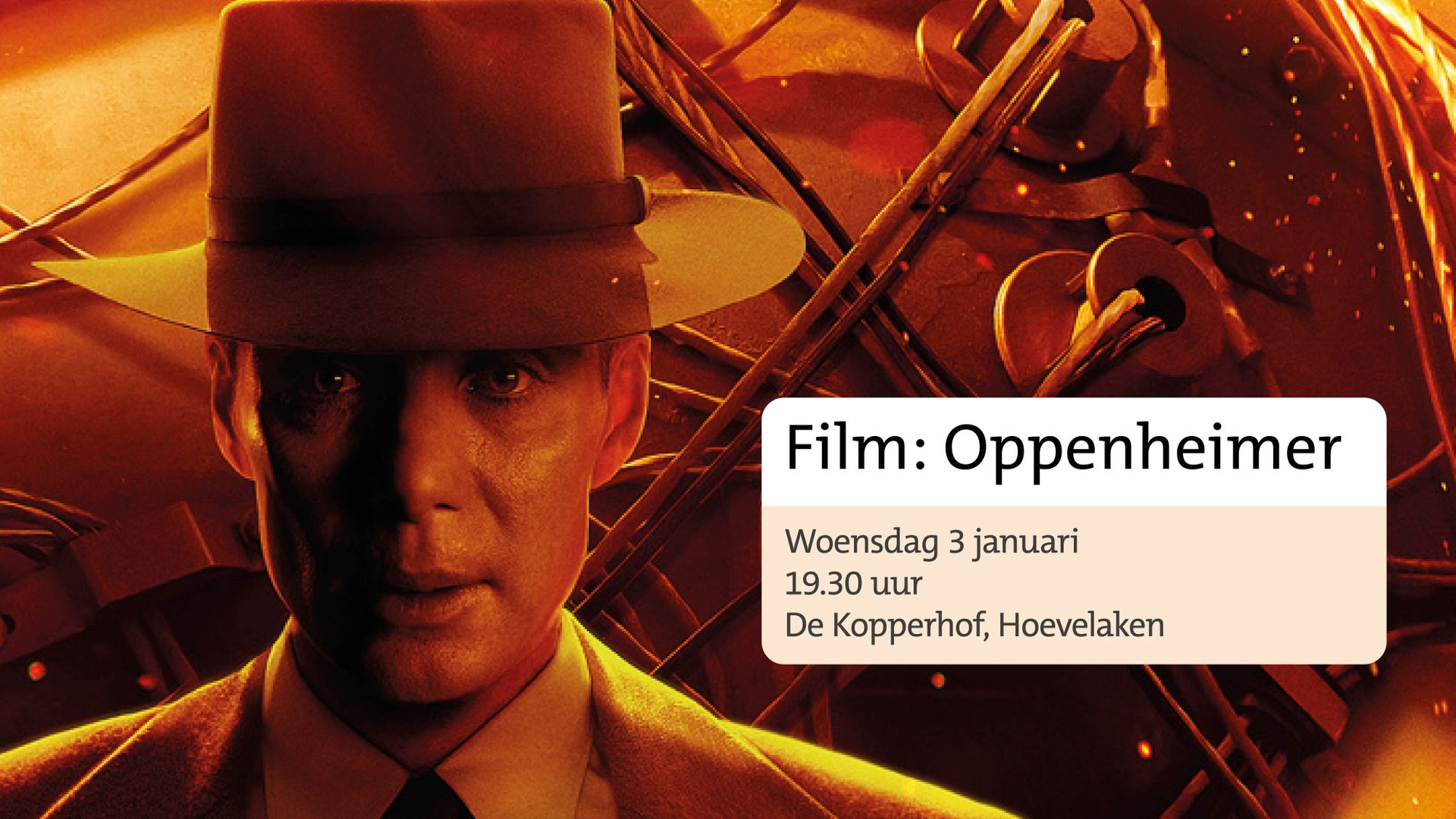 Foto: Film Oppenheimer draait op woensdag 3 januari in de Kopperhof