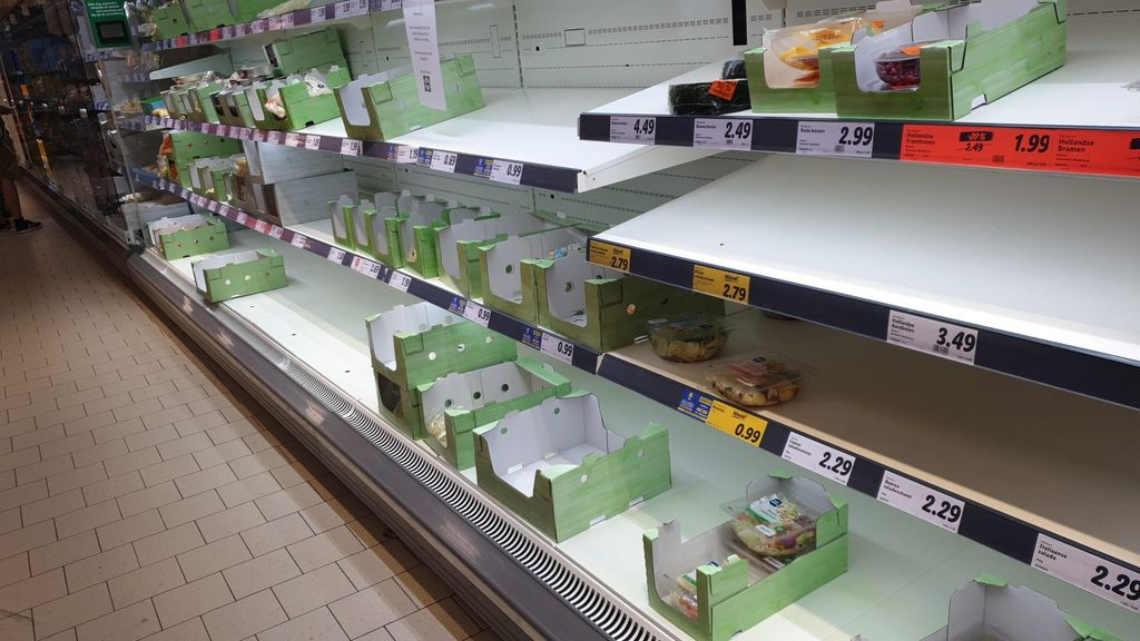 Foto: Boerenacties gelijk merkbaar in de supermarkt, op meerdere plekken al lege schappen