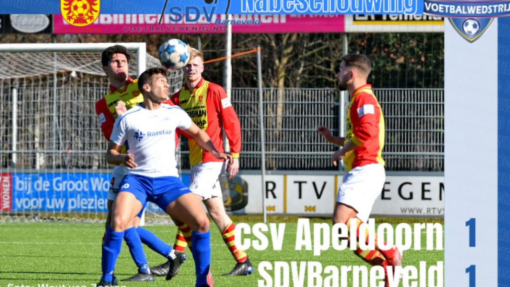 Foto: Vollgasfussball van SDVB en CSV Apeldoorn levert geen winnaar op.