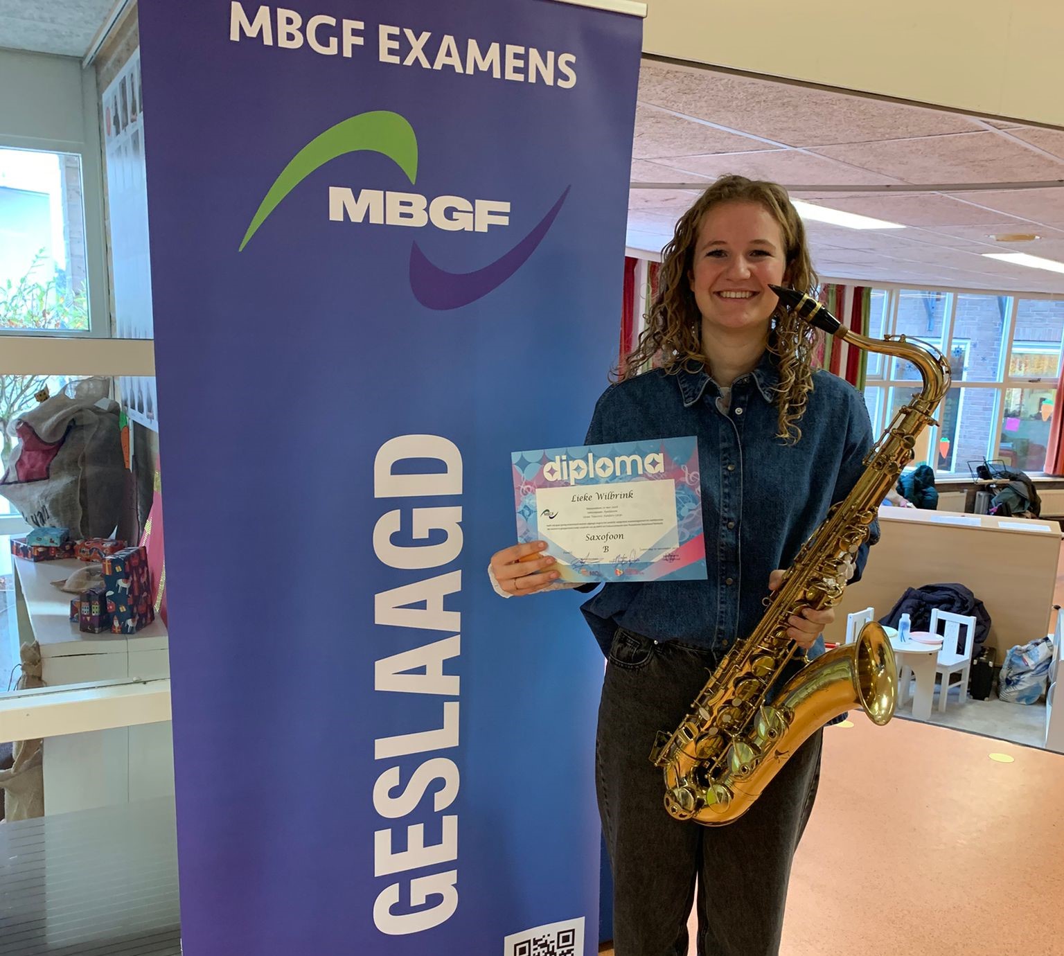 Foto: Jeugdlid Vaassens Fanfare Corps geslaagd voor B- examen
