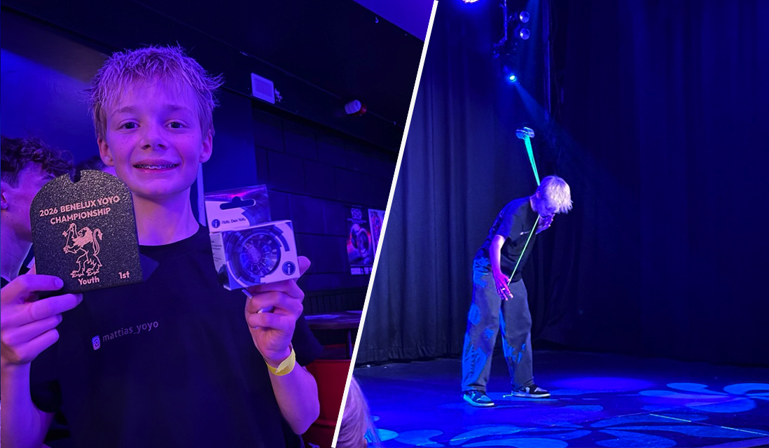 Foto: Mattias (13) wint Benelux-titel met zijn yoyo: 'Kijken hoe ver ik kom'